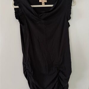 Lux Ruched Black Top | Anthropologie